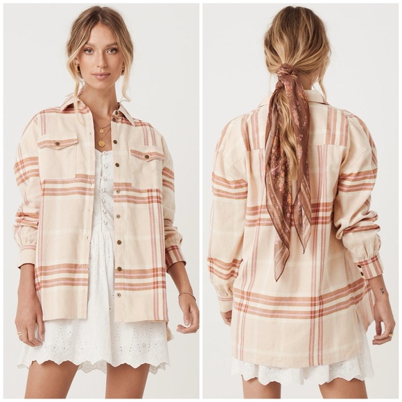 EUC Spell & the Gypsy Collective Musk Basecamp Flannel Botton Down Top - Picture 1 of 13